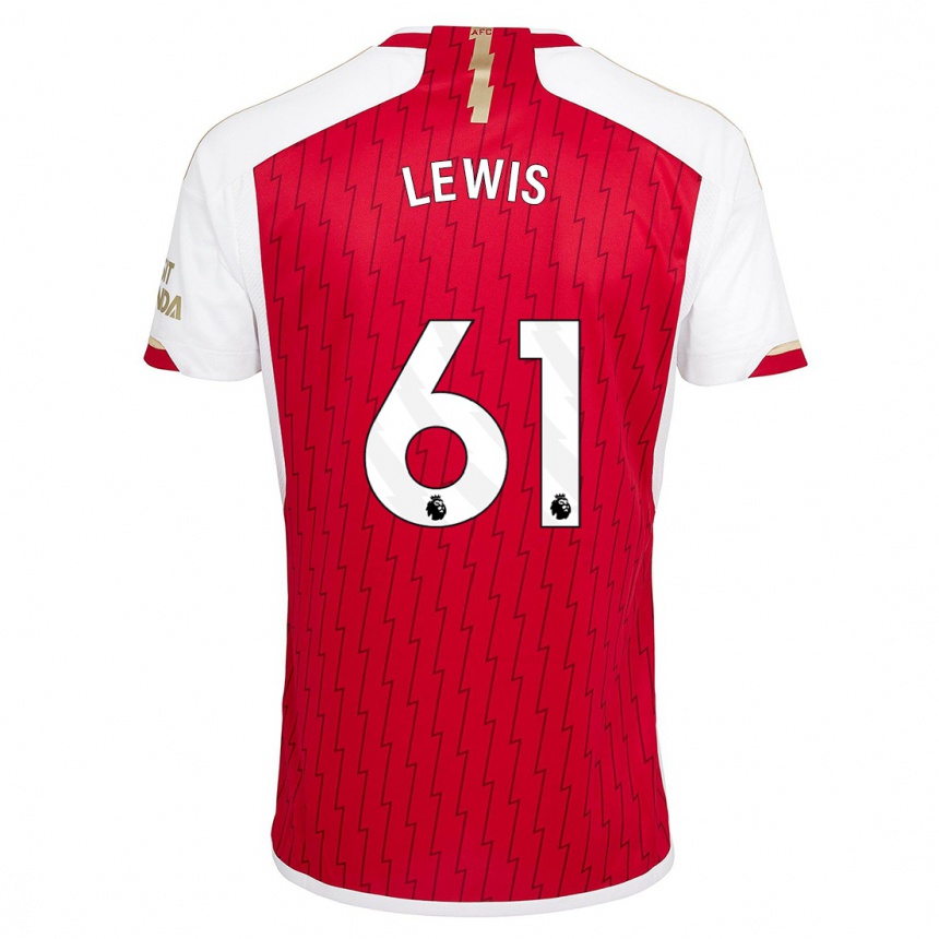 Kinder Fußball George Lewis #61 Rot Heimtrikot Trikot 2023/24 T-Shirt Luxemburg