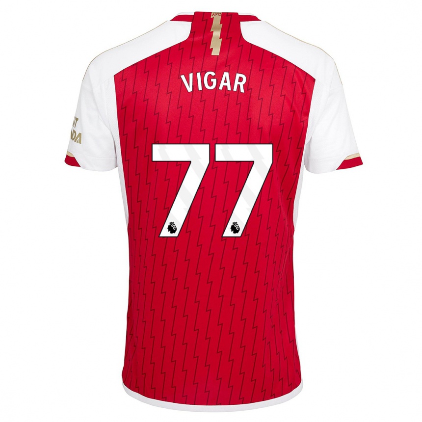 Kinder Fußball Billy Vigar #77 Rot Heimtrikot Trikot 2023/24 T-Shirt Luxemburg