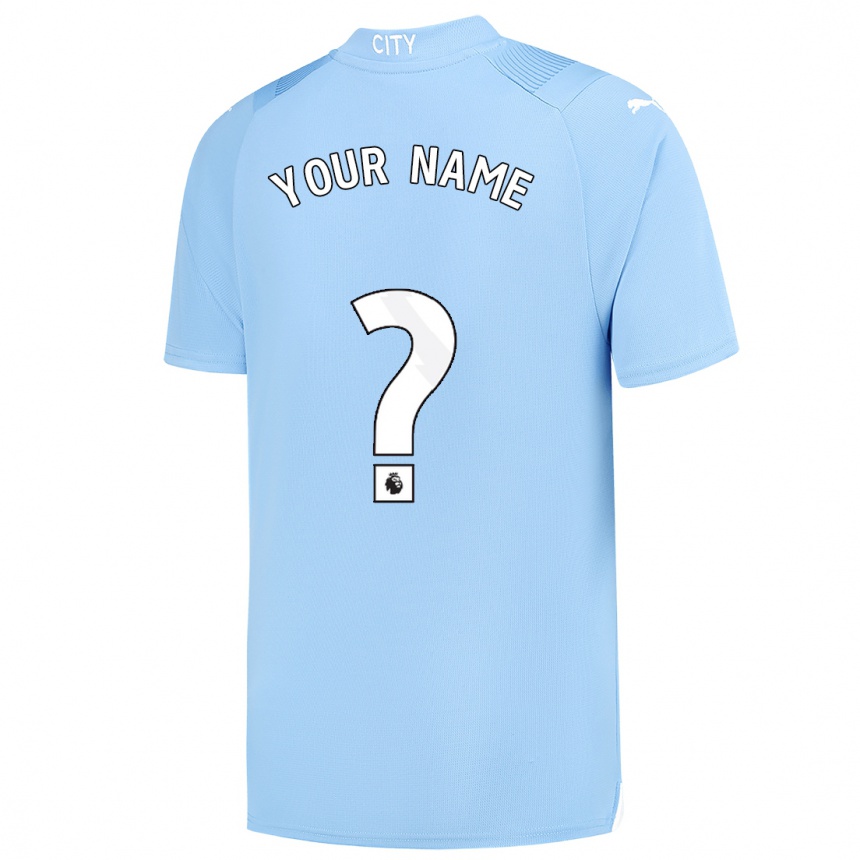 Kinder Fußball Ihren Namen #0 Hellblau Heimtrikot Trikot 2023/24 T-Shirt Luxemburg