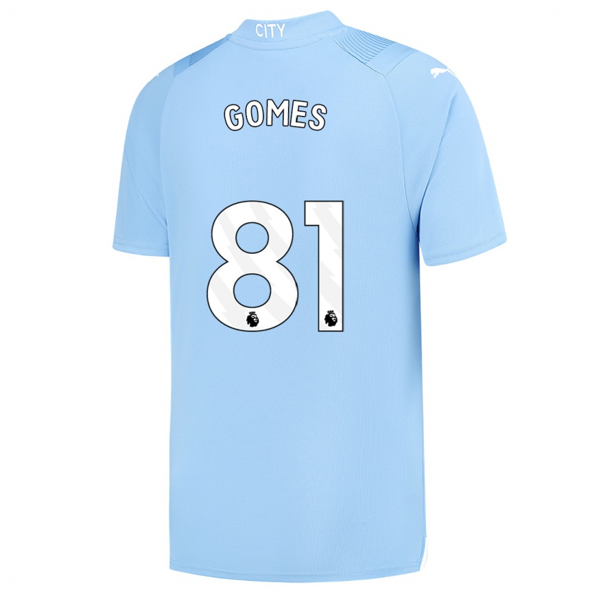 Kinder Fußball Claudio Gomes #81 Hellblau Heimtrikot Trikot 2023/24 T-Shirt Luxemburg