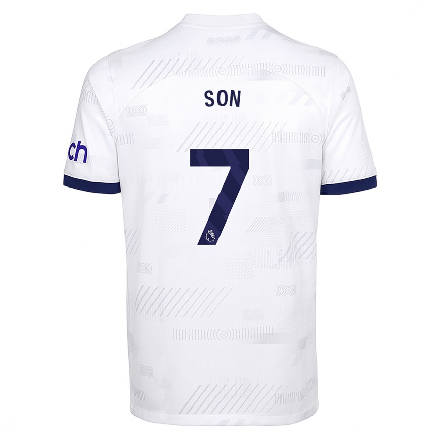 Kinder Fußball Heung-Min Son #7 Weiß Heimtrikot Trikot 2023/24 T-Shirt Luxemburg