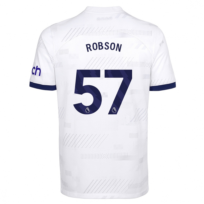 Kinder Fußball Max Robson #57 Weiß Heimtrikot Trikot 2023/24 T-Shirt Luxemburg