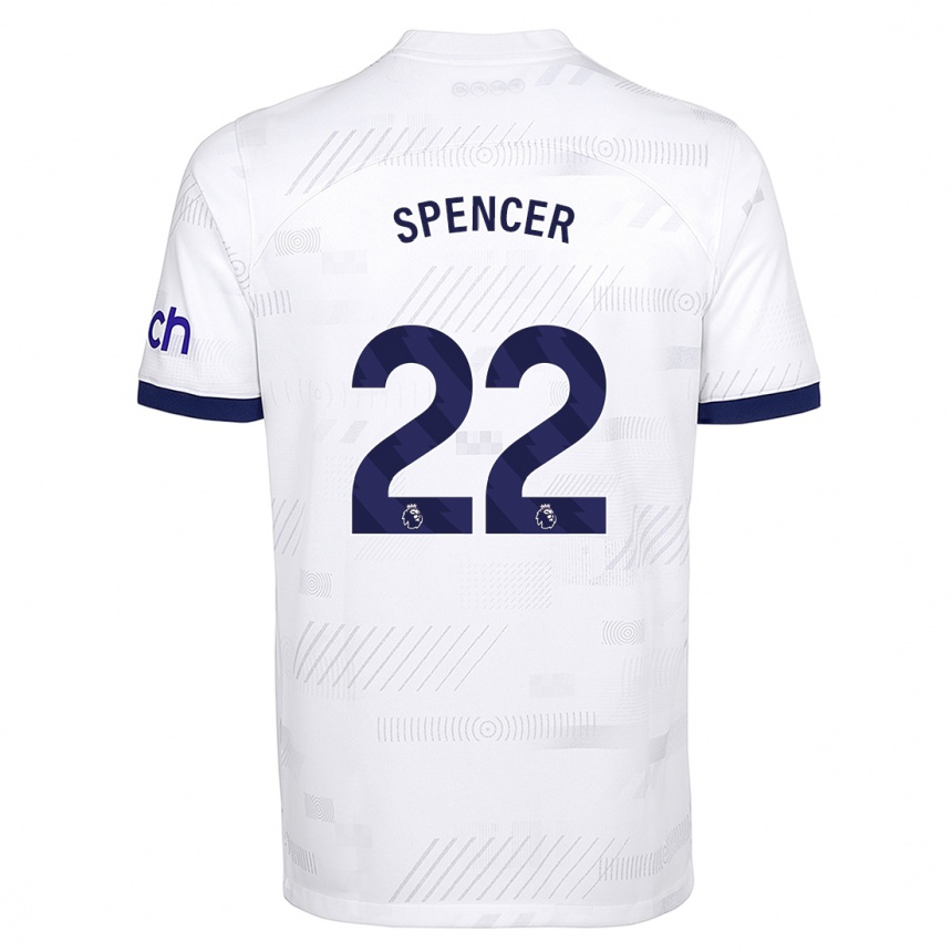 Kinder Fußball Rebecca Spencer #22 Weiß Heimtrikot Trikot 2023/24 T-Shirt Luxemburg
