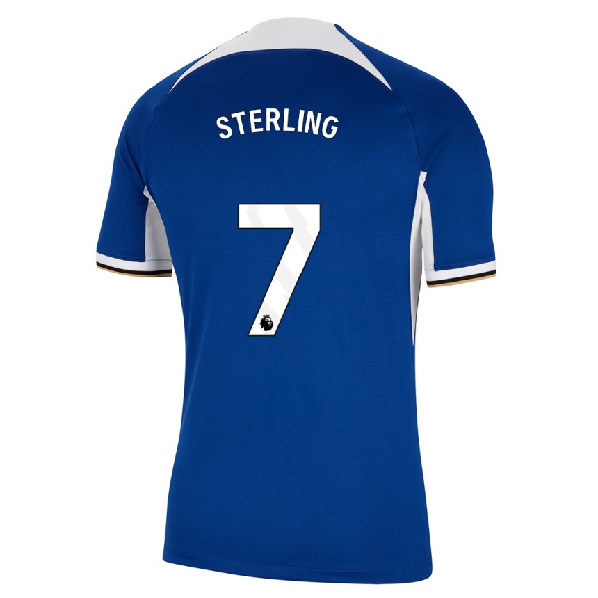 Kinder Fußball Raheem Sterling #7 Blau Heimtrikot Trikot 2023/24 T-Shirt Luxemburg