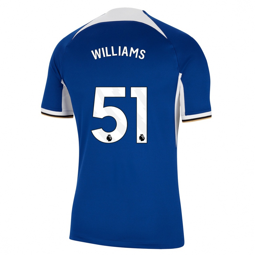 Kinder Fußball Dylan Williams #51 Blau Heimtrikot Trikot 2023/24 T-Shirt Luxemburg