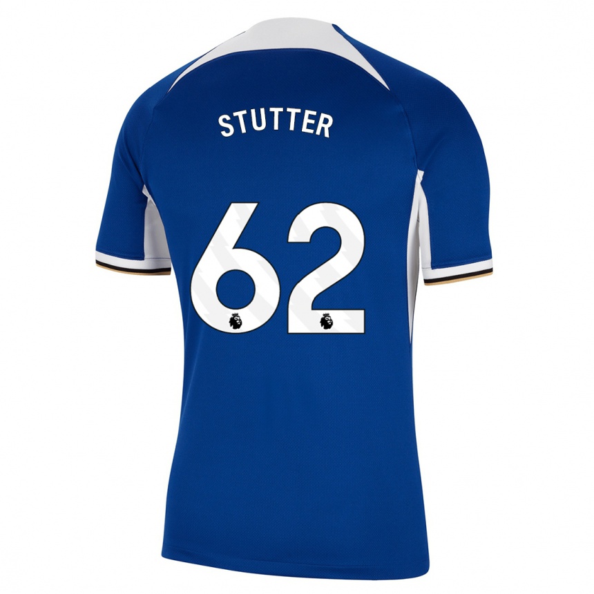 Kinder Fußball Ronnie Stutter #62 Blau Heimtrikot Trikot 2023/24 T-Shirt Luxemburg