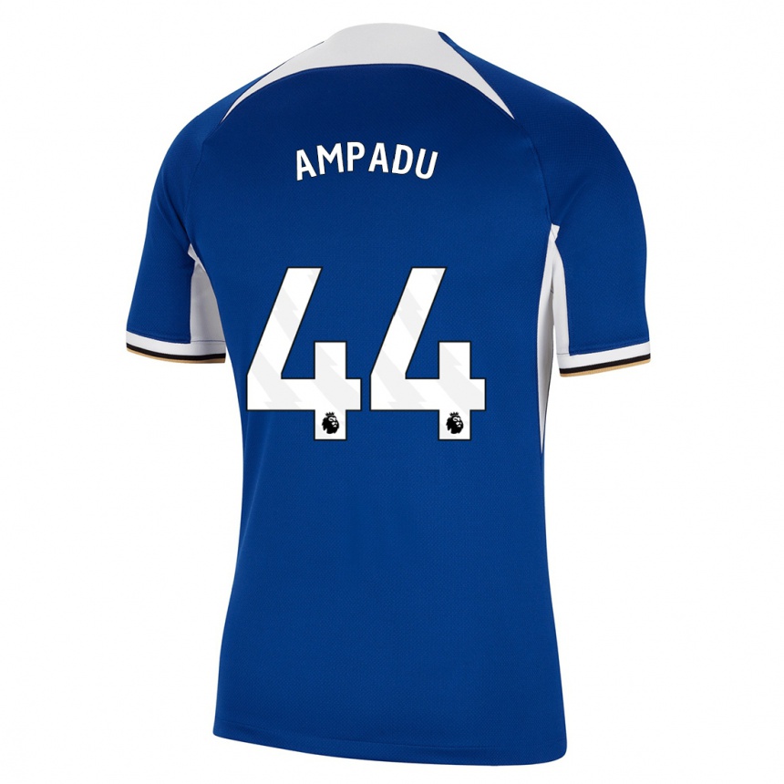 Kinder Fußball Ethan Ampadu #44 Blau Heimtrikot Trikot 2023/24 T-Shirt Luxemburg