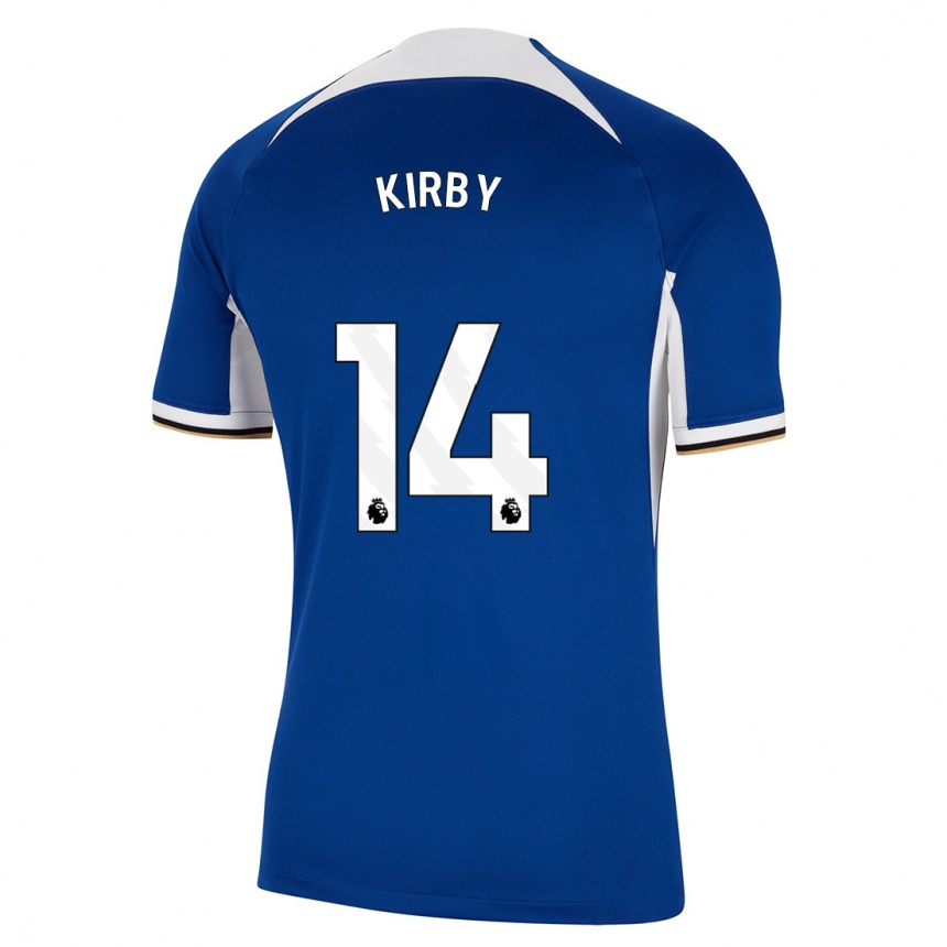 Kinder Fußball Fran Kirby #14 Blau Heimtrikot Trikot 2023/24 T-Shirt Luxemburg