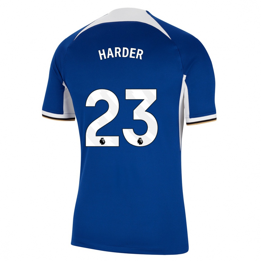 Kinder Fußball Pernille Harder #23 Blau Heimtrikot Trikot 2023/24 T-Shirt Luxemburg