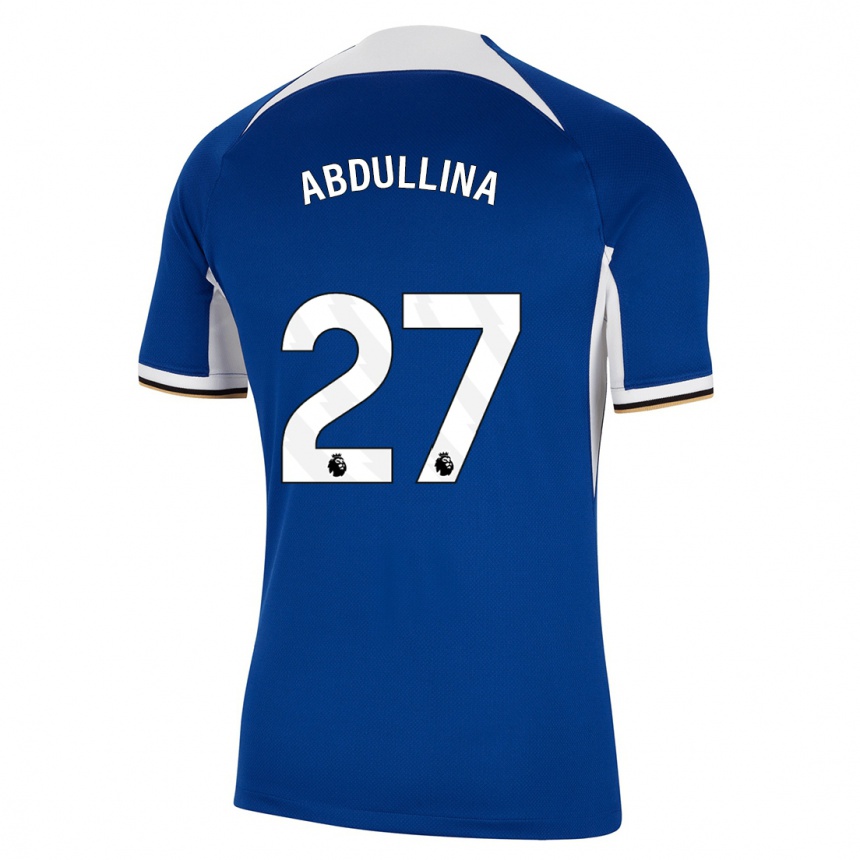 Kinder Fußball Alsu Abdullina #27 Blau Heimtrikot Trikot 2023/24 T-Shirt Luxemburg