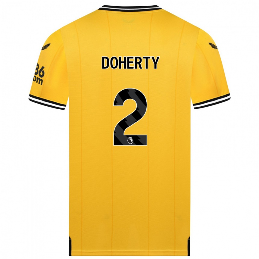 Kinder Fußball Matt Doherty #2 Gelb Heimtrikot Trikot 2023/24 T-Shirt Luxemburg