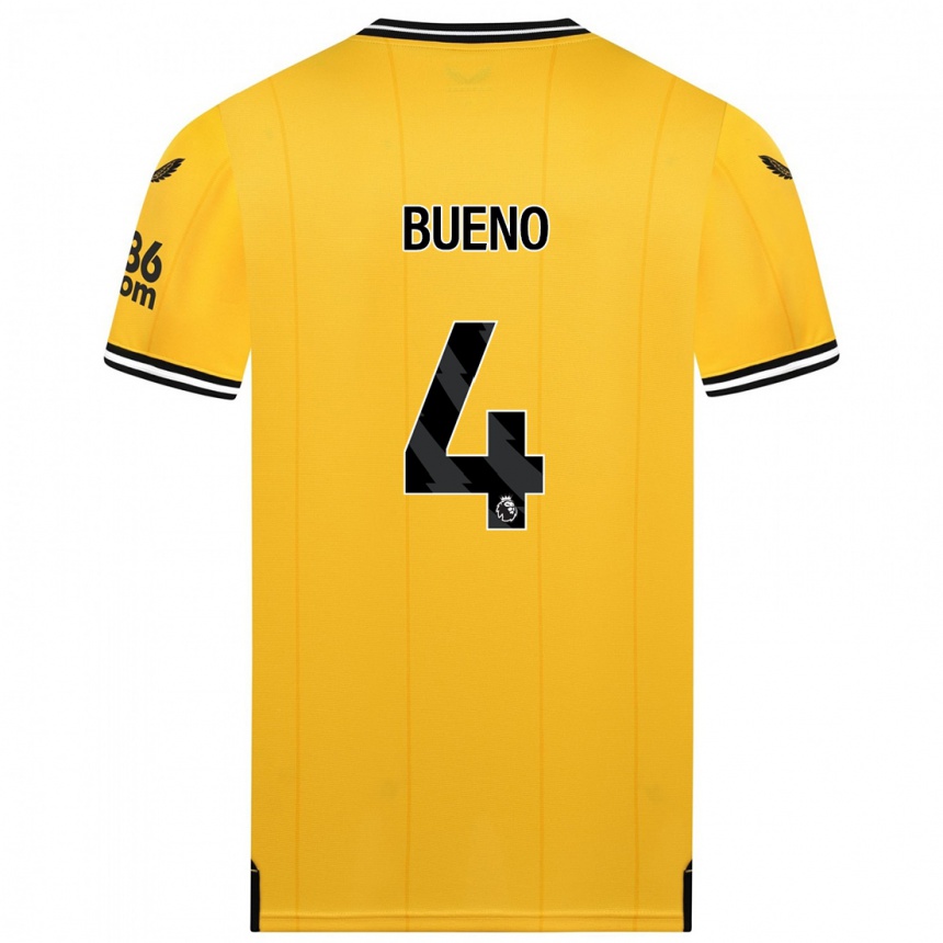 Kinder Fußball Santiago Bueno #4 Gelb Heimtrikot Trikot 2023/24 T-Shirt Luxemburg