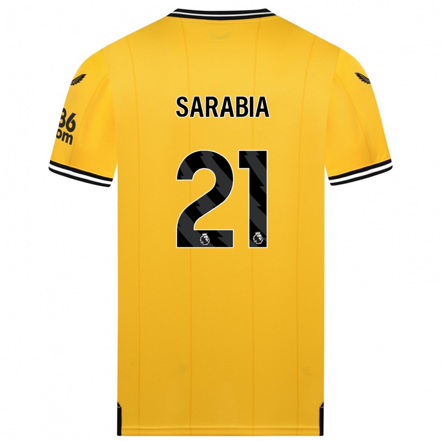 Kinder Fußball Pablo Sarabia #21 Gelb Heimtrikot Trikot 2023/24 T-Shirt Luxemburg