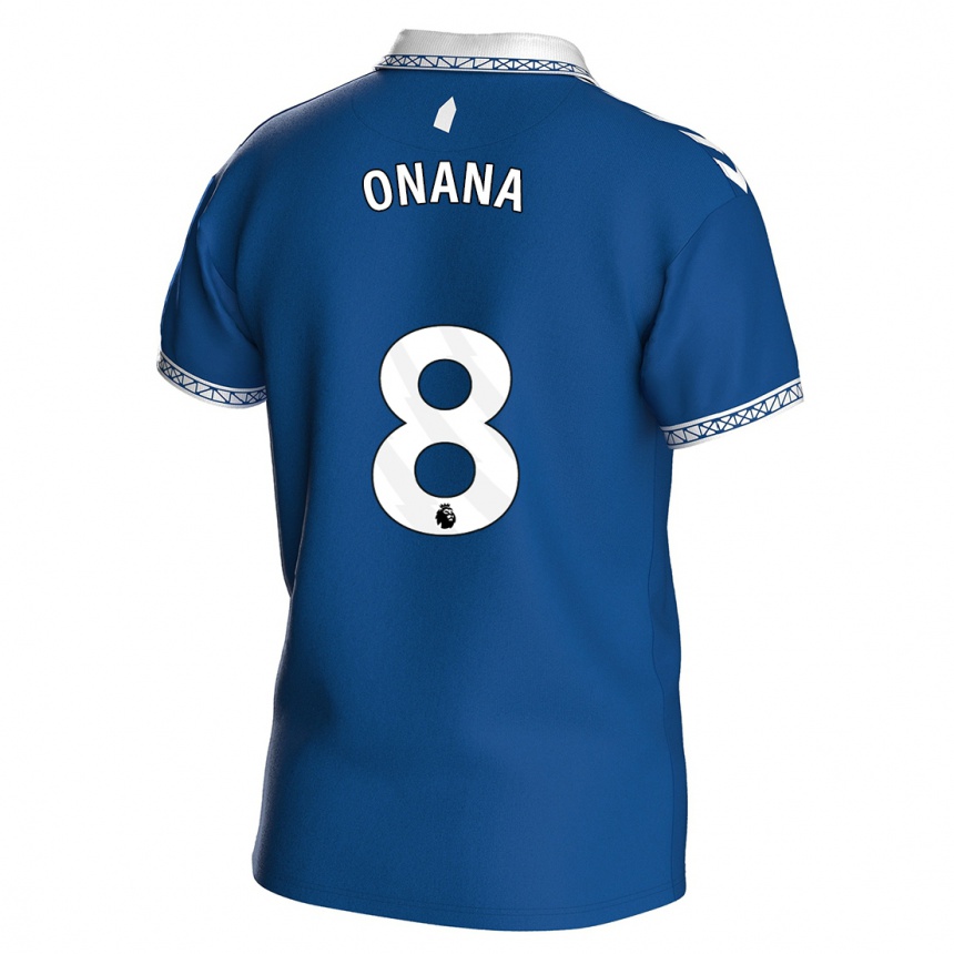 Kinder Fußball Amadou Onana #8 Königsblau Heimtrikot Trikot 2023/24 T-Shirt Luxemburg