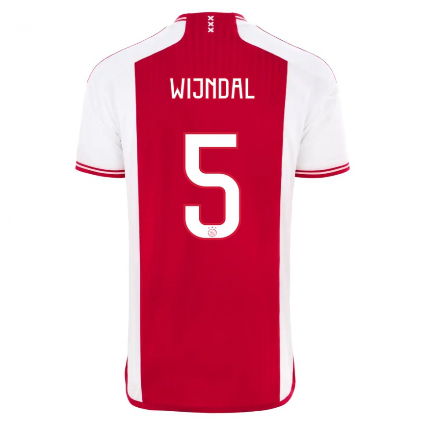 Kinder Fußball Owen Wijndal #5 Rot-Weiss Heimtrikot Trikot 2023/24 T-Shirt Luxemburg