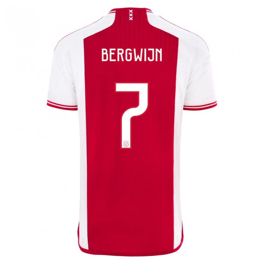 Kinder Fußball Steven Bergwijn #7 Rot-Weiss Heimtrikot Trikot 2023/24 T-Shirt Luxemburg