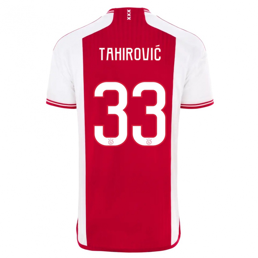 Kinder Fußball Benjamin Tahirovic #33 Rot-Weiss Heimtrikot Trikot 2023/24 T-Shirt Luxemburg