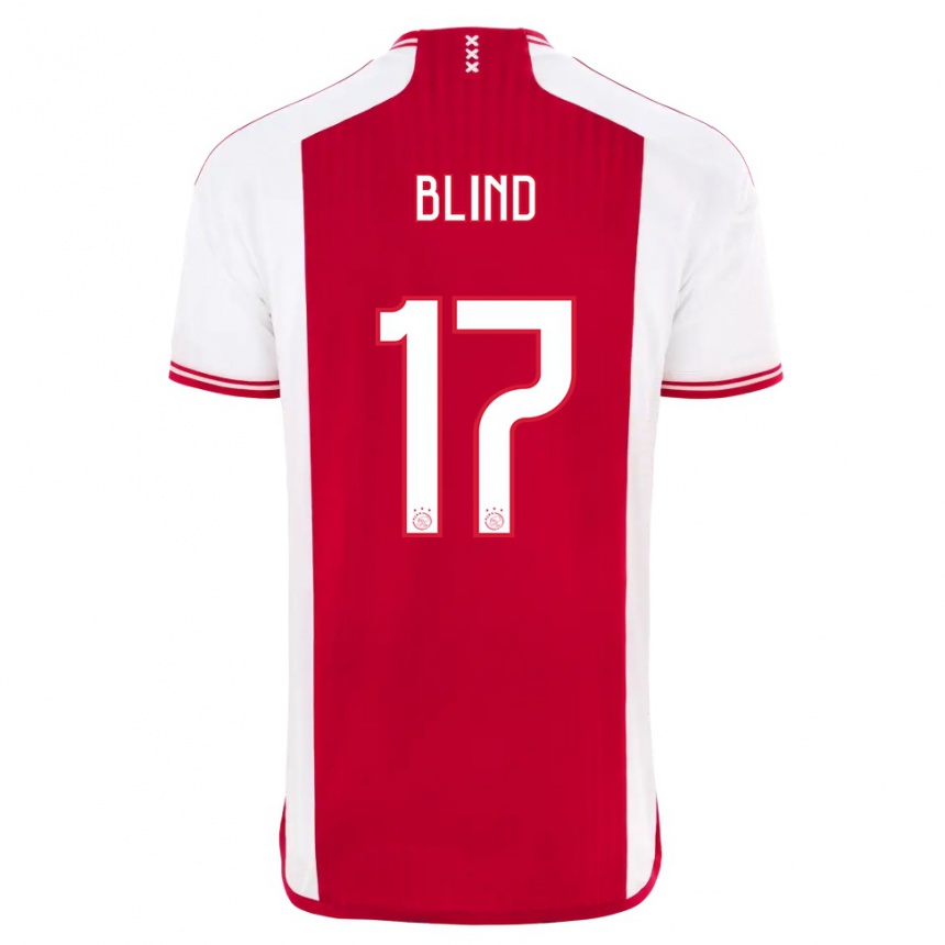Kinder Fußball Daley Blind #17 Rot-Weiss Heimtrikot Trikot 2023/24 T-Shirt Luxemburg