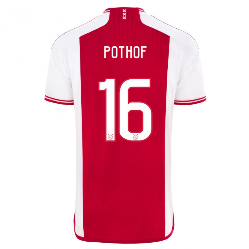 Kinder Fußball Isa Pothof #16 Rot-Weiss Heimtrikot Trikot 2023/24 T-Shirt Luxemburg