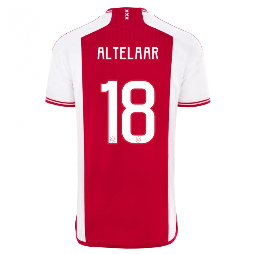 Kinder Fußball Jamie Altelaar #18 Rot-Weiss Heimtrikot Trikot 2023/24 T-Shirt Luxemburg