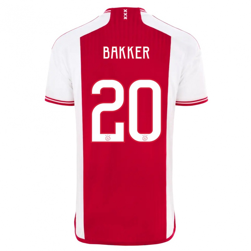 Kinder Fußball Eshly Bakker #20 Rot-Weiss Heimtrikot Trikot 2023/24 T-Shirt Luxemburg