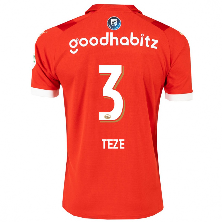 Kinder Fußball Teze #3 Rot Heimtrikot Trikot 2023/24 T-Shirt Luxemburg