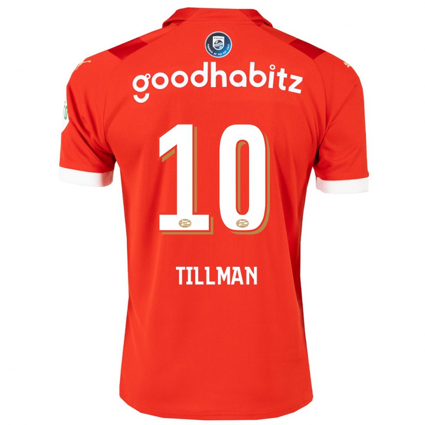 Kinder Fußball Malik Tillman #10 Rot Heimtrikot Trikot 2023/24 T-Shirt Luxemburg