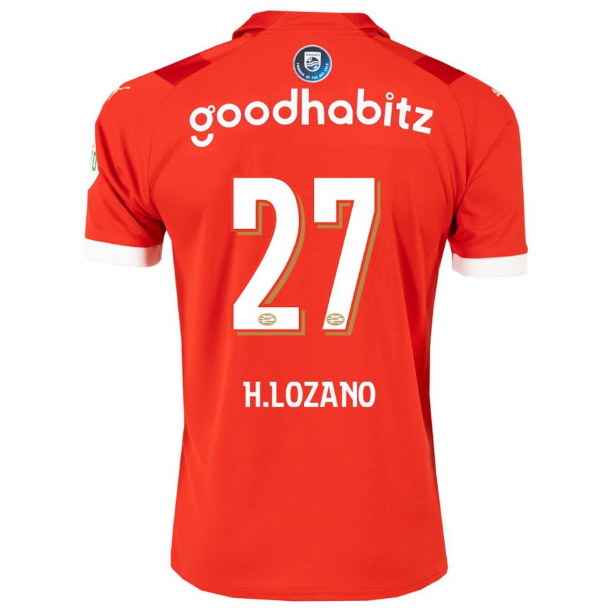Kinder Fußball Hirving Lozano #27 Rot Heimtrikot Trikot 2023/24 T-Shirt Luxemburg