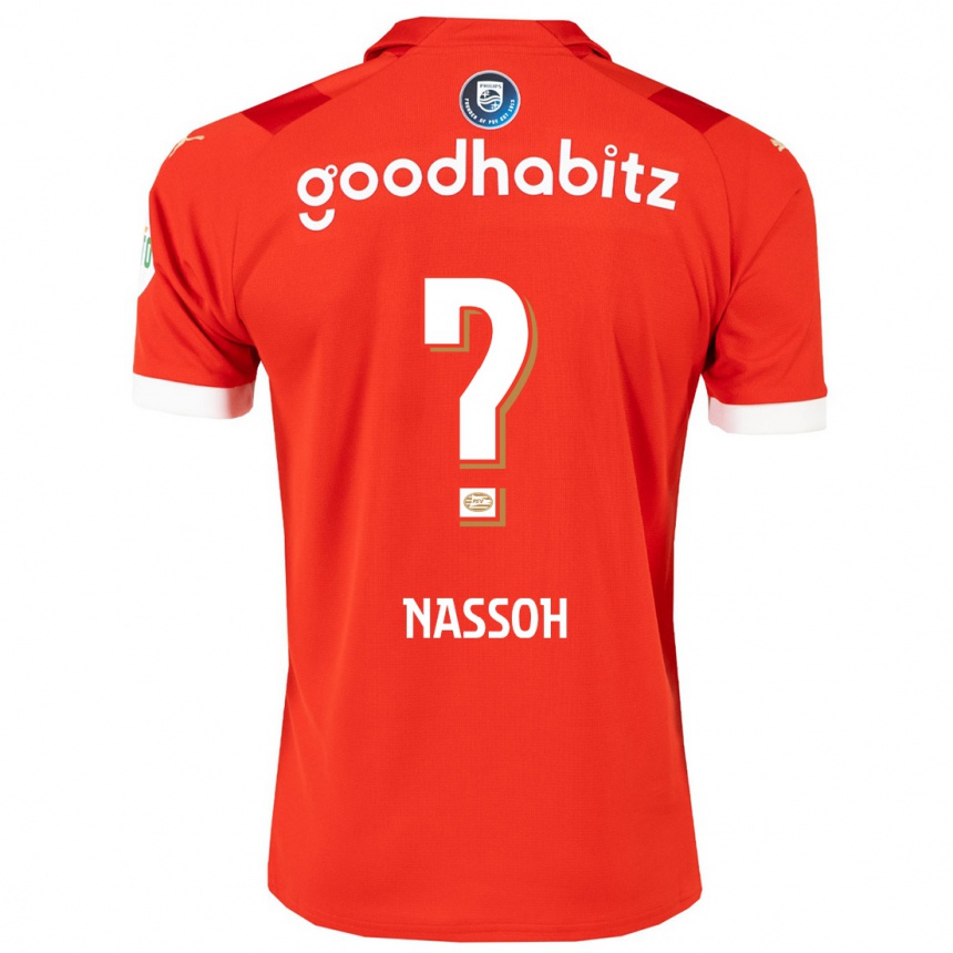 Kinder Fußball Mohamed Nassoh #0 Rot Heimtrikot Trikot 2023/24 T-Shirt Luxemburg
