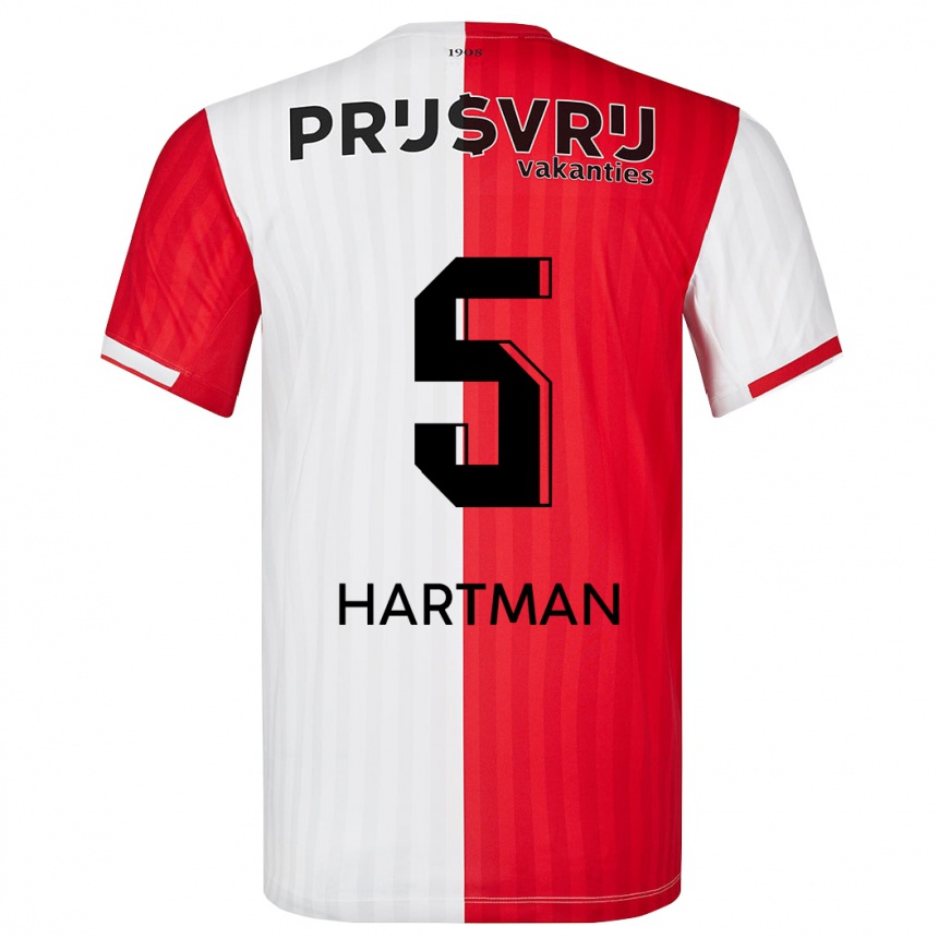 Kinder Fußball Quilindschy Hartman #5 Rot-Weiss Heimtrikot Trikot 2023/24 T-Shirt Luxemburg