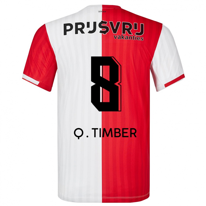 Kinder Fußball Quinten Timber #8 Rot-Weiss Heimtrikot Trikot 2023/24 T-Shirt Luxemburg