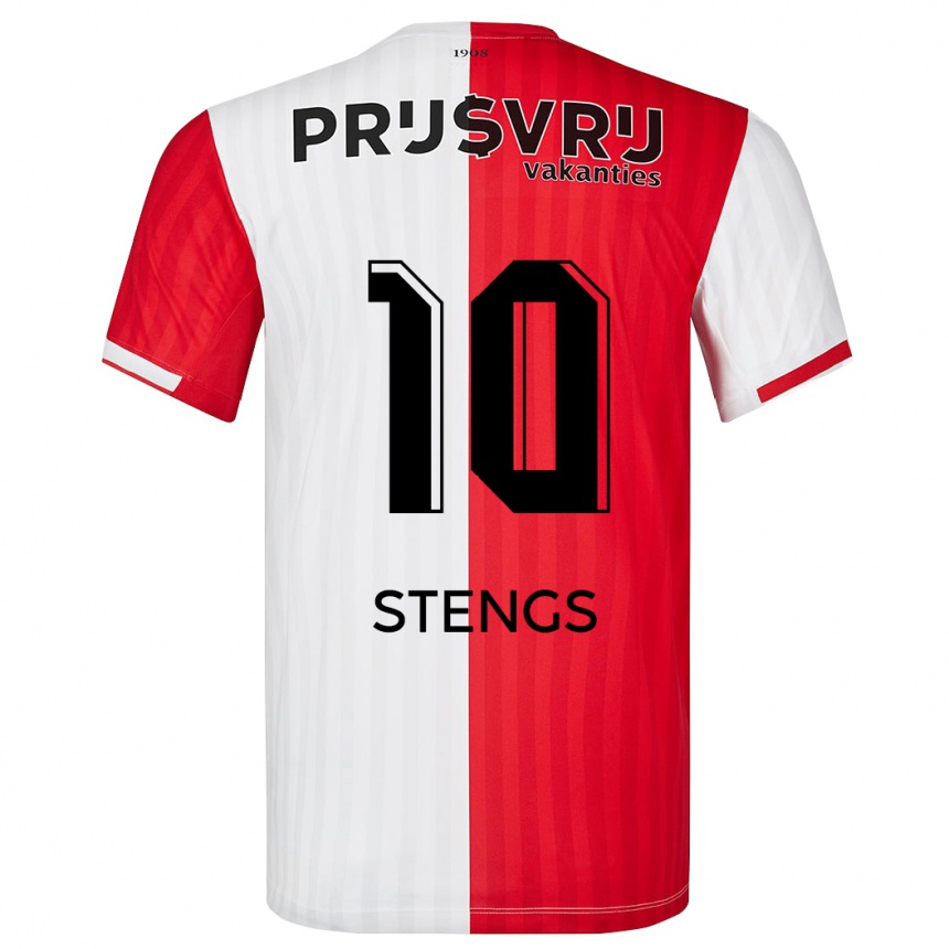 Kinder Fußball Calvin Stengs #10 Rot-Weiss Heimtrikot Trikot 2023/24 T-Shirt Luxemburg