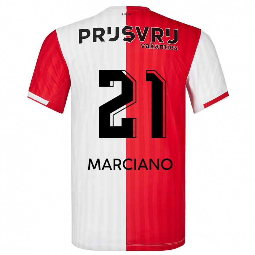 Kinder Fußball Ofir Marciano #21 Rot-Weiss Heimtrikot Trikot 2023/24 T-Shirt Luxemburg