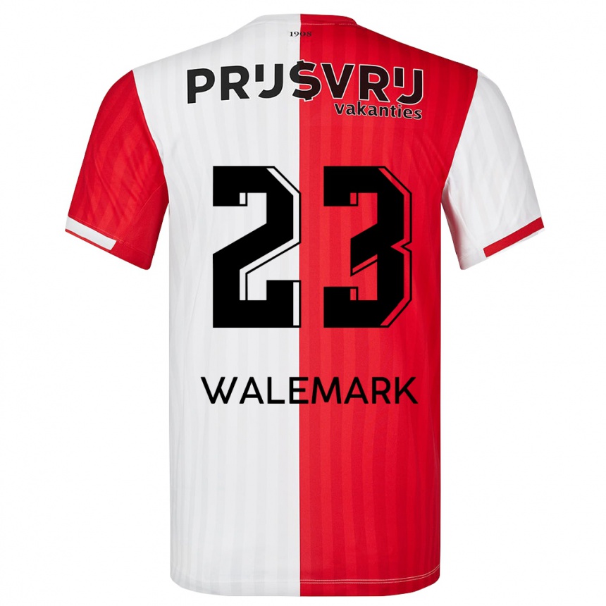 Kinder Fußball Patrik Walemark #23 Rot-Weiss Heimtrikot Trikot 2023/24 T-Shirt Luxemburg