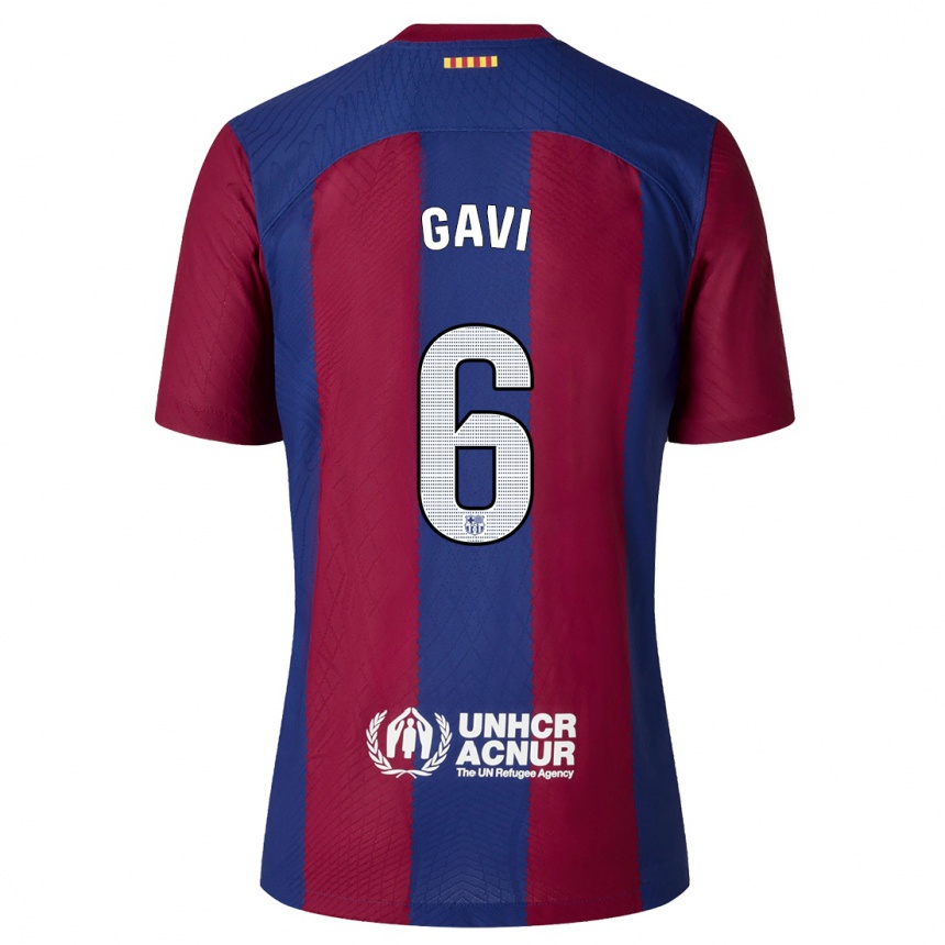 Kinder Fußball Gavi #6 Rot Blau Heimtrikot Trikot 2023/24 T-Shirt Luxemburg