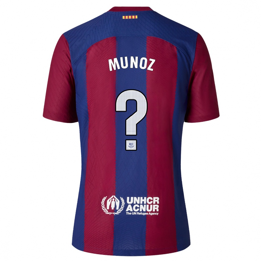 Kinder Fußball Pol Munoz #0 Rot Blau Heimtrikot Trikot 2023/24 T-Shirt Luxemburg