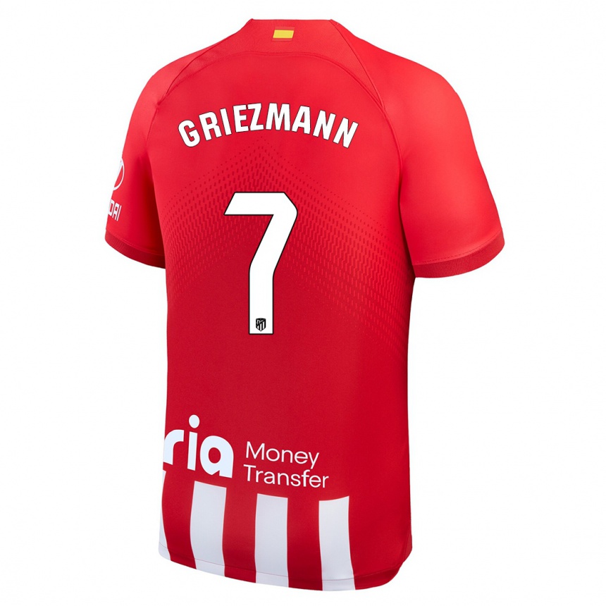Kinder Fußball Antoine Griezmann #7 Rot-Weiss Heimtrikot Trikot 2023/24 T-Shirt Luxemburg
