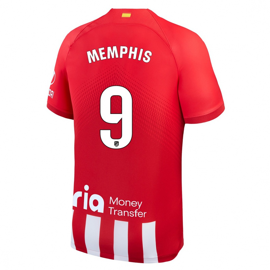 Kinder Fußball Memphis Depay #9 Rot-Weiss Heimtrikot Trikot 2023/24 T-Shirt Luxemburg