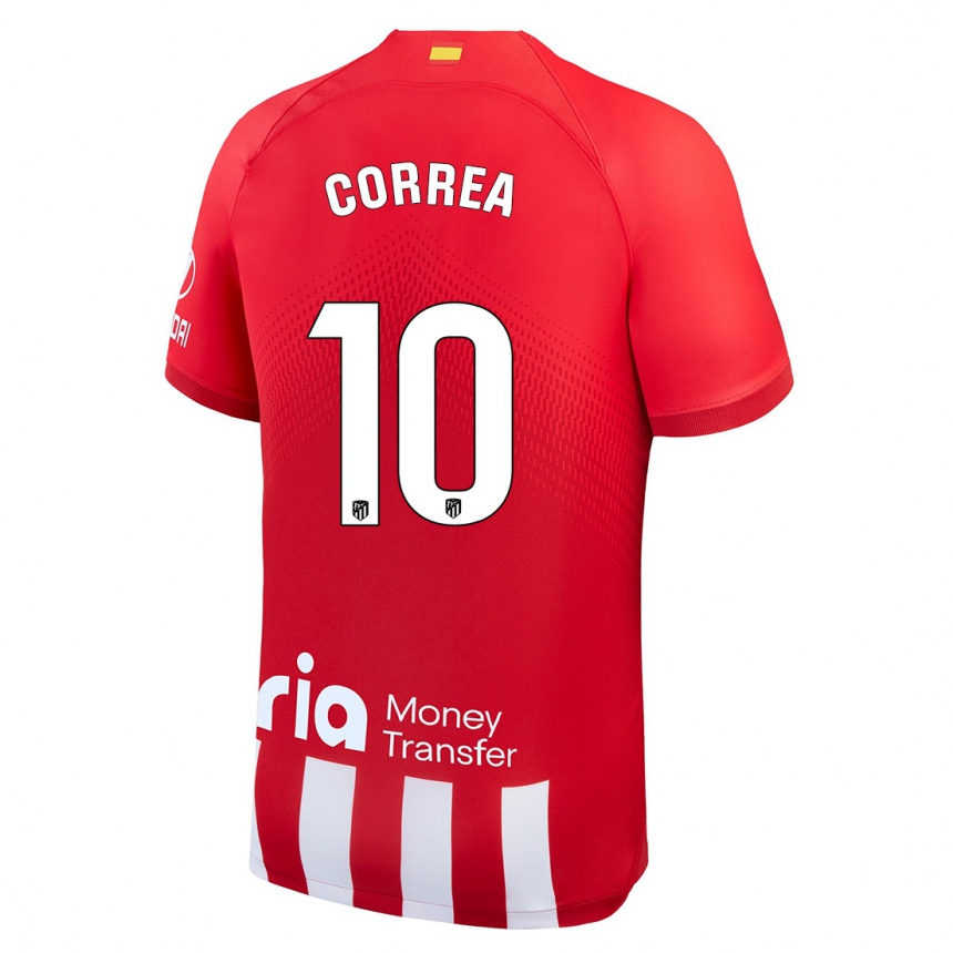 Kinder Fußball Angel Correa #10 Rot-Weiss Heimtrikot Trikot 2023/24 T-Shirt Luxemburg