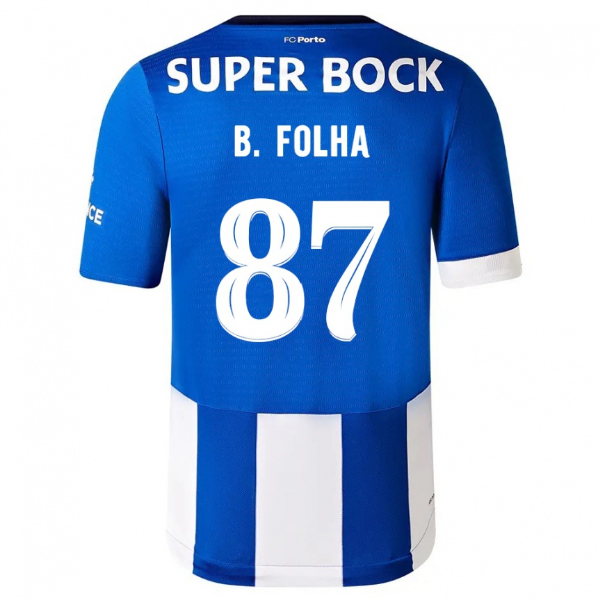 Kinder Fußball Bernardo Folha #87 Blau Weiss Heimtrikot Trikot 2023/24 T-Shirt Luxemburg