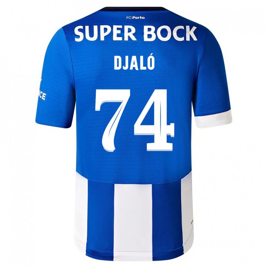 Kinder Fußball Ussumane Djaló #74 Blau Weiss Heimtrikot Trikot 2023/24 T-Shirt Luxemburg