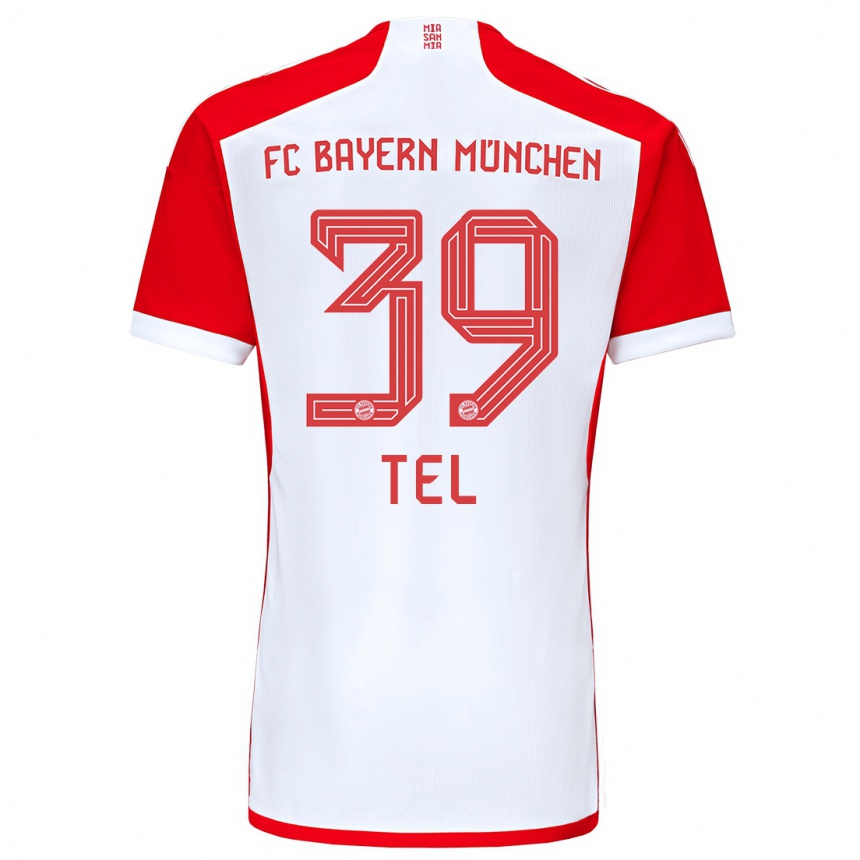 Kinder Fußball Mathys Tel #39 Rot-Weiss Heimtrikot Trikot 2023/24 T-Shirt Luxemburg