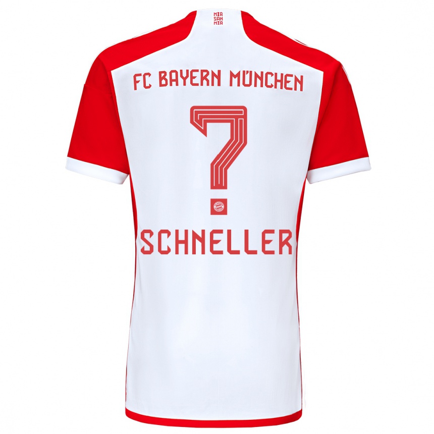 Kinder Fußball Lukas Schneller #0 Rot-Weiss Heimtrikot Trikot 2023/24 T-Shirt Luxemburg
