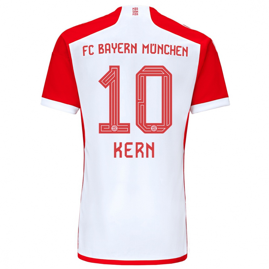 Kinder Fußball Timo Kern #10 Rot-Weiss Heimtrikot Trikot 2023/24 T-Shirt Luxemburg