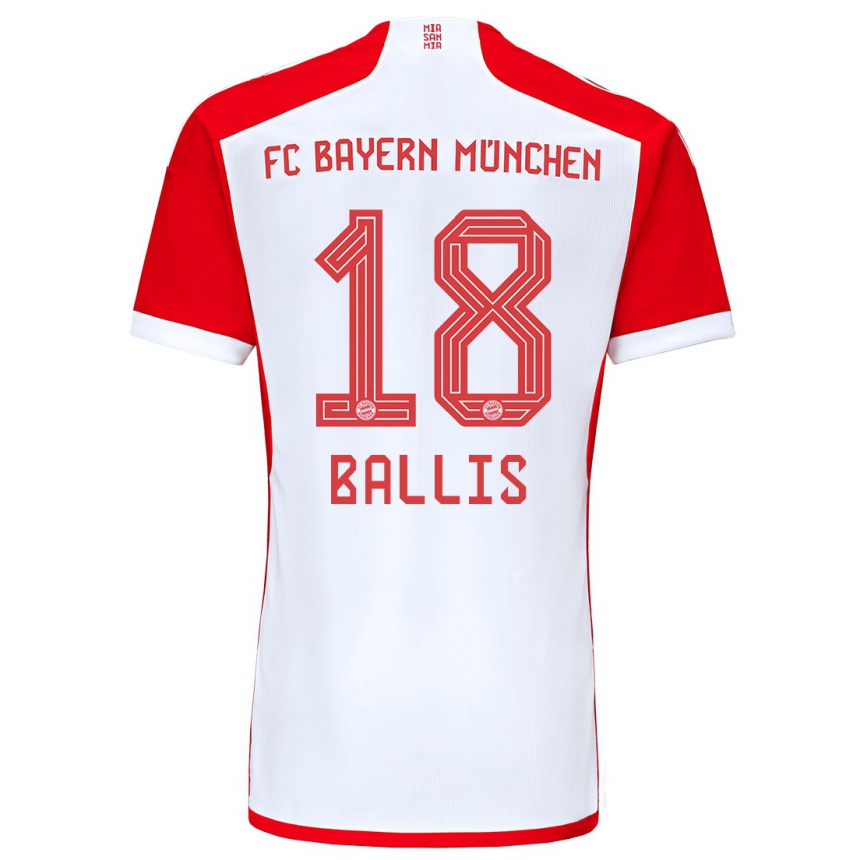 Kinder Fußball Benjamin Ballis #18 Rot-Weiss Heimtrikot Trikot 2023/24 T-Shirt Luxemburg