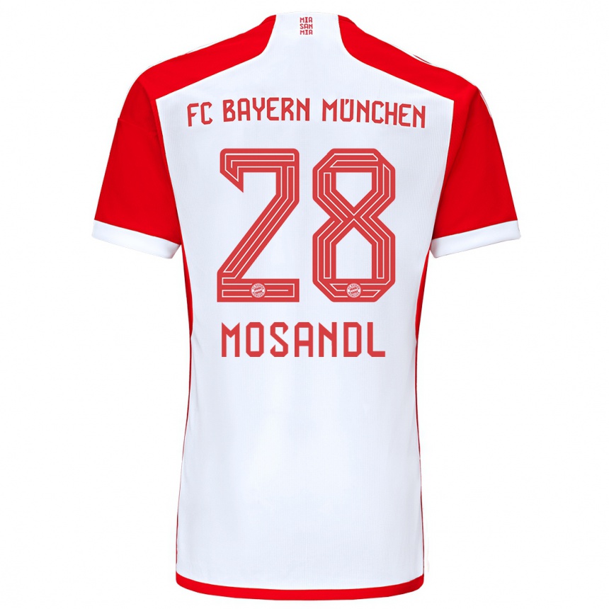 Kinder Fußball Moritz Mosandl #28 Rot-Weiss Heimtrikot Trikot 2023/24 T-Shirt Luxemburg