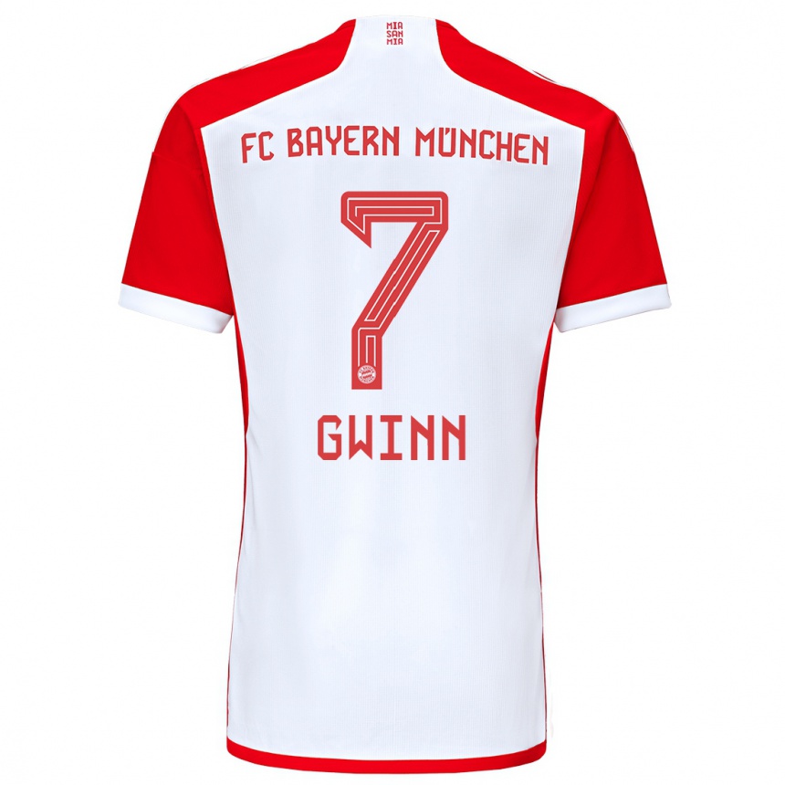 Kinder Fußball Giulia Gwinn #7 Rot-Weiss Heimtrikot Trikot 2023/24 T-Shirt Luxemburg