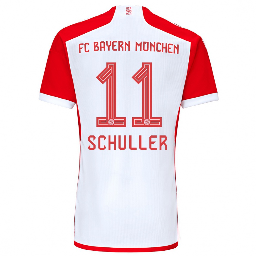 Kinder Fußball Lea Schuller #11 Rot-Weiss Heimtrikot Trikot 2023/24 T-Shirt Luxemburg