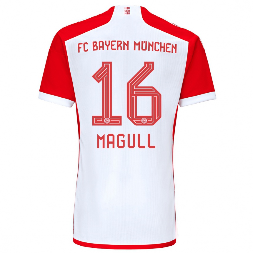 Kinder Fußball Lina Magull #16 Rot-Weiss Heimtrikot Trikot 2023/24 T-Shirt Luxemburg