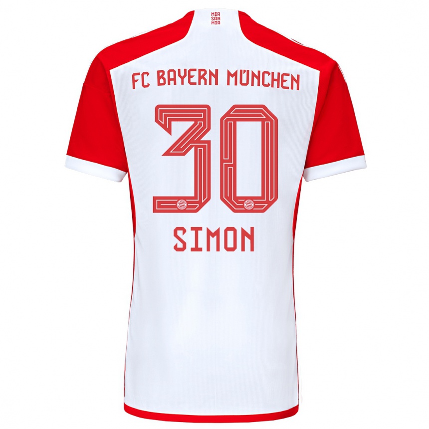 Kinder Fußball Carolin Simon #30 Rot-Weiss Heimtrikot Trikot 2023/24 T-Shirt Luxemburg